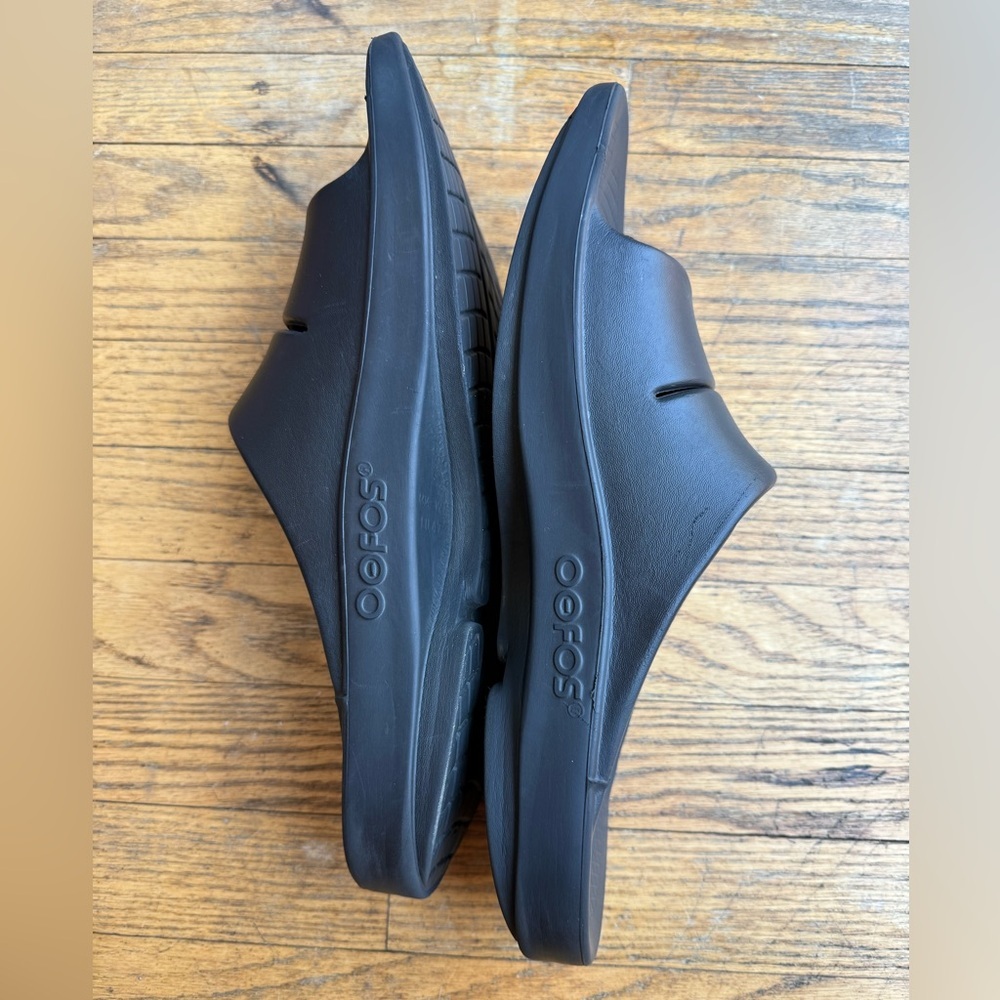 Oofos Ooahh Slides Sandals Black Recovery Slip On Comfort Shoes Men 14 Women 16 - Picture 4 of 7